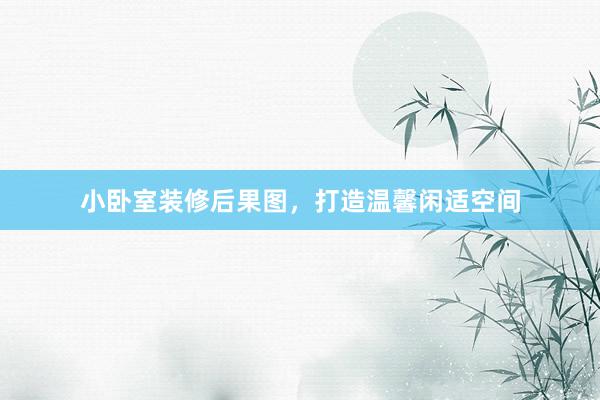 小卧室装修后果图，打造温馨闲适空间
